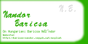 nandor baricsa business card